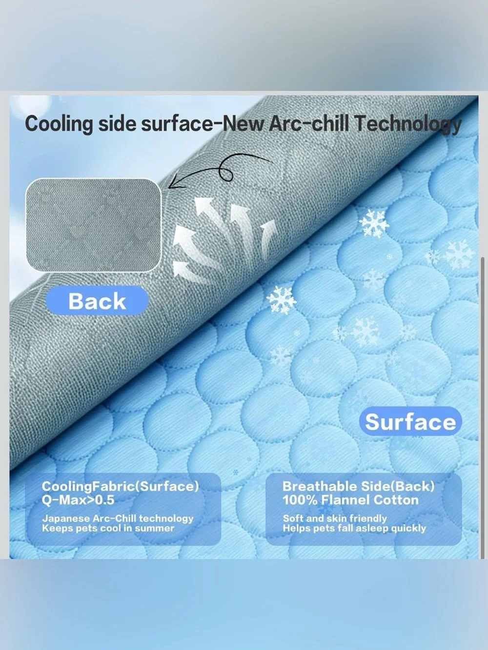 Dog Cooling Mat Cats Arc-Chill Q-Max 0.4 Wash Non-Slip Cooling Pad